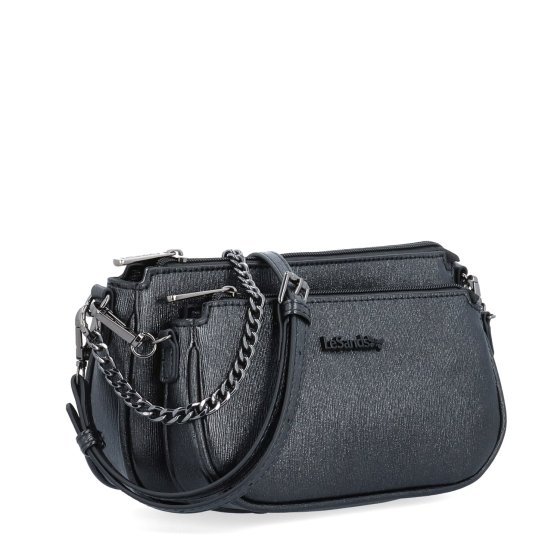 Crossbody kabelka s odnímateľnou kapsičkou a retiazkou Le Sands materiál syntetická koža zapínanie na zips farba čierna veľkosť malá 4609 C
