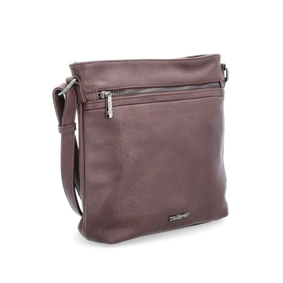 Menší crossbody kabelka Tangerin materiál syntetická koža zapínanie na zips farba hnedá veľkosť stredná 8022 TH