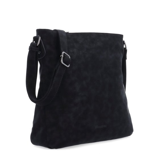 Štýlová crossbody kabelka s čistým dizajnom Tangerin materiál syntetická koža zapínanie na zips farba čierna veľkosť stredná 1101 C