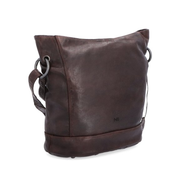 Kožená crossbody kabelka s dizajnovým prešívaním Noelia Bolger materiál kože zapínanie na zips farba hnedá veľkosť stredná NB 2089 H