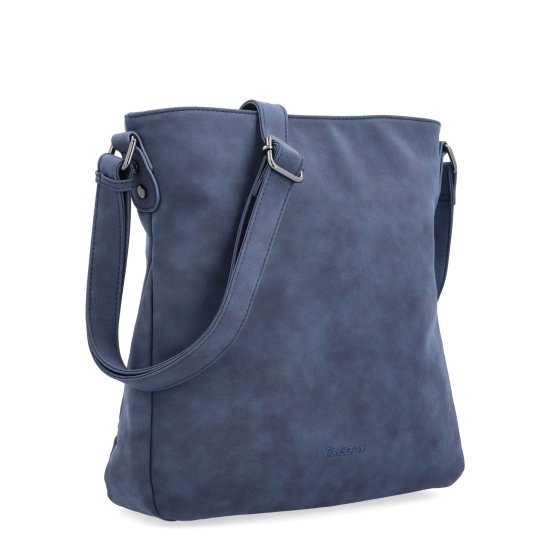Štýlová crossbody kabelka s čistým dizajnom Tangerin materiál syntetická koža zapínanie na zips farba modrá veľkosť stredná 1101 TM