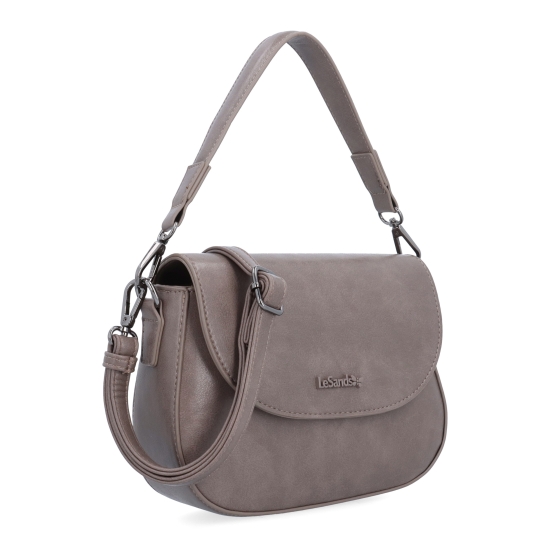 Štýlová crossbody kabelka s chlopňou Le Sands materiál syntetická koža zapínanie s chlopňou farba taupe veľkosť malá 7730 T