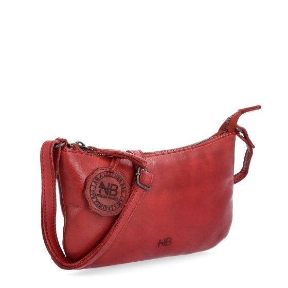 Malá elegantná kožená crossbody kabelka Noelia Bolger materiál kože zapínanie na zips farba červená veľkosť malá NB 2420 CV