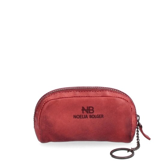 Kožená kľúčenka so zaobleným tvarom Noelia Bolger materiál kože zapínanie na zips farba červená veľkosť malá 5128 NB CV