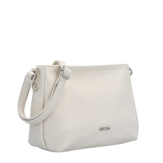 Praktická a elegantná crossbody kabelka Carmelo materiál syntetická koža zapínanie na zips farba béžová veľkosť stredná 4605 K