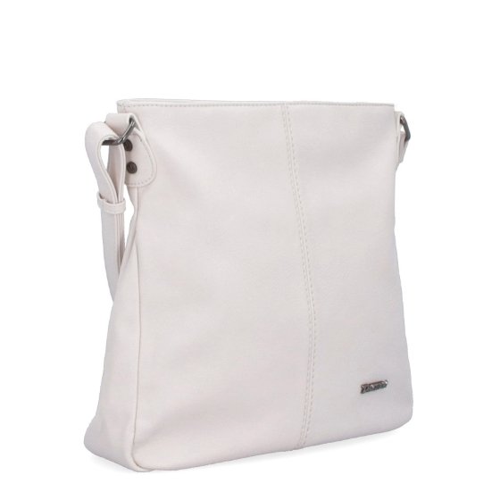 Crossbody kabelka s jednoduchým prešívaním Tangerin materiál syntetická koža zapínanie na zips farba béžová veľkosť stredná 8003 K