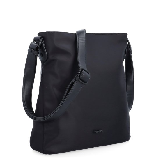 Crossbody kabelka v minimalistickom štýle Carmelo materiál nylon zapínanie na zips farba čierna veľkosť stredná 6605 C