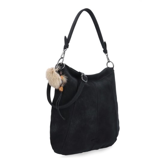 Praktická kabelka cez rameno aj crossbody s prešívaním Carmelo materiál syntetická koža zapínanie na zips farba čierna veľkosť stredná 4656 C