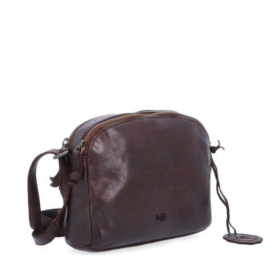 Kvalitná kožená crossbody kabelka Noelia Bolger materiál kože zapínanie na zips farba hnedá veľkosť malá NB 2408 H