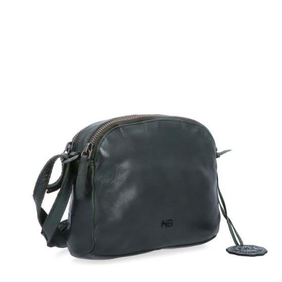 Kvalitná kožená crossbody kabelka Noelia Bolger materiál kože zapínanie na zips farba zelená veľkosť malá NB 2408 ZE