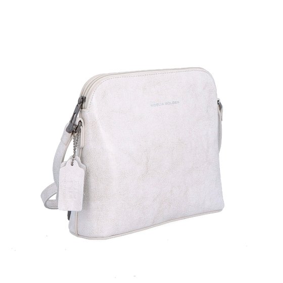 Elegantná kožená crossbody k šatám aj saku Noelia Bolger materiál kože zapínanie na zips farba biela veľkosť malá NB 0078 OW