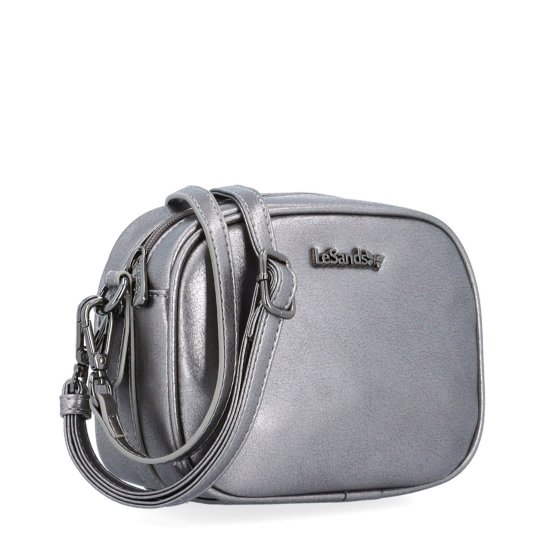 Malá crossbody kabelka s odopínateľným popruhom Le Sands materiál syntetická koža zapínanie na zips farba metalíza veľkosť malá 4370 TI