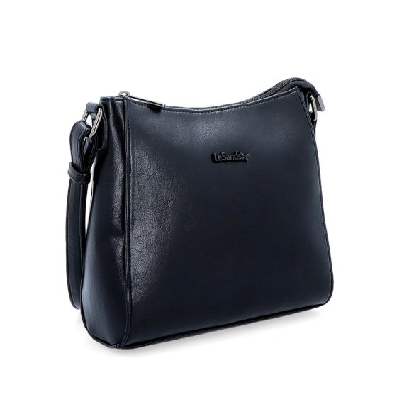 Minimalistická crossbody kabelka do mesta Le Sands materiál syntetická koža zapínanie na zips farba čierna veľkosť malá 7706 C