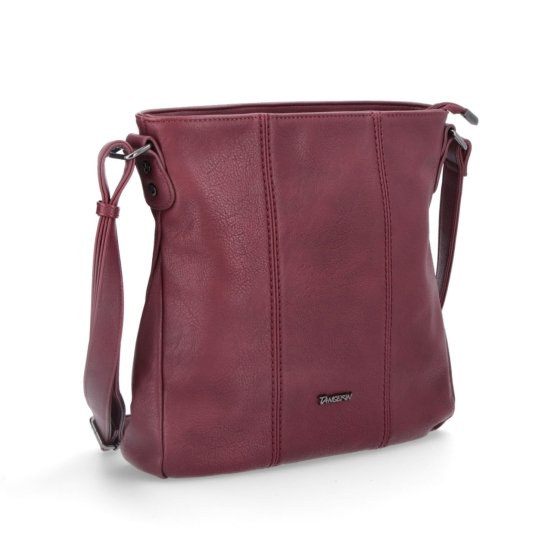 Crossbody kabelka s prešívaním Tangerin materiál syntetická koža zapínanie na zips farba vínová veľkosť stredná 8004 BO
