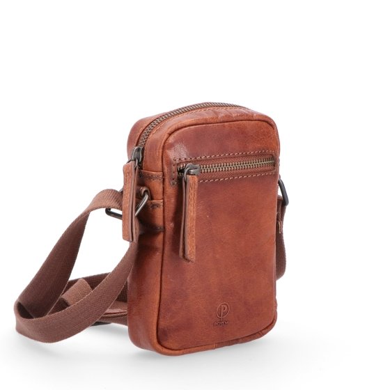 Malá kožená crossbody Poyem materiál kože zapínanie na zips farba koňaková veľkosť malá 2220 Poyem KO