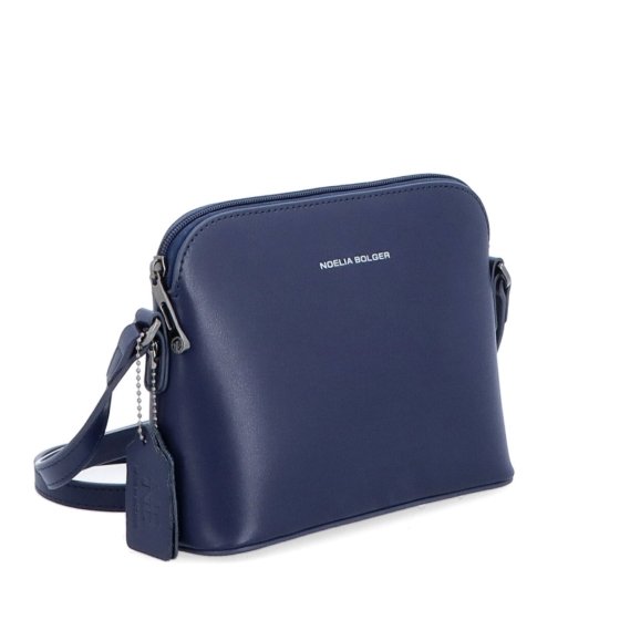 Kožená crossbody kabelka Noelia Bolger Noelia Bolger materiál kože zapínanie na zips farba modrá veľkosť malá NB 0096 TM