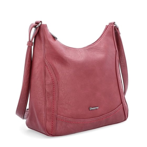 Mestská crossbody kabelka zo syntetickej kože Tangerin materiál syntetická koža zapínanie na zips farba vínová veľkosť stredná 8046 BO