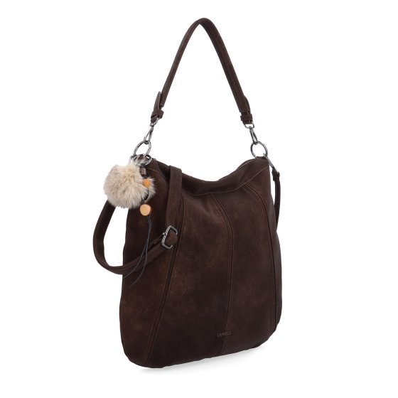 Praktická kabelka cez rameno aj crossbody s prešívaním Carmelo materiál syntetická koža zapínanie na zips farba hnedá veľkosť stredná 4656 H
