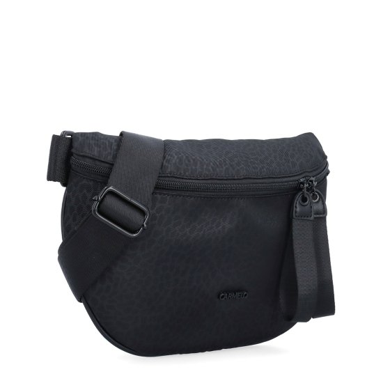 Priestranná nylonová ľadvinka so širokým popruhom Carmelo materiál nylon zapínanie na zips farba čierná veľkosť stredná 6612 C LE