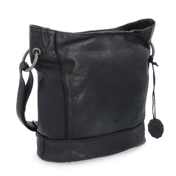 Kožená crossbody kabelka s dizajnovým prešívaním Noelia Bolger materiál kože zapínanie na zips farba čierna veľkosť stredná NB 2089 C