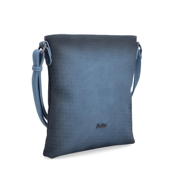 Crossbody s čistým dizajnom Indee materiál syntetická koža zapínanie na zips farba modrá veľkosť malá 6316 M