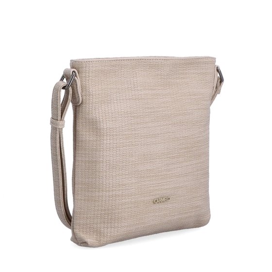 Malá slamená crossbody kabelka Carmelo materiál syntetická koža zapínanie na zips farba béžová veľkosť malá 4308 BE