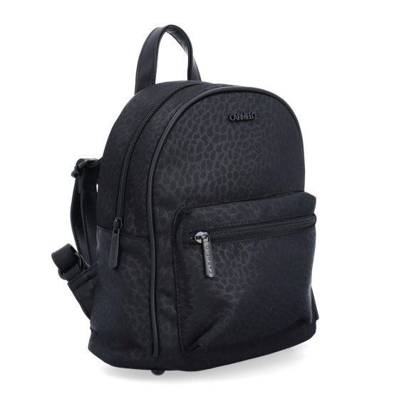Malý nylonový batoh pre ženy Carmelo materiál nylon zapínanie na zips farba čierna veľkosť malá 6604 C LE