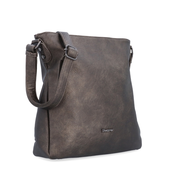 Crossbody kabelka s prehľadným vnútrom Tangerin materiál syntetická koža zapínanie na zips farba sivá veľkosť stredná 8051 ANT