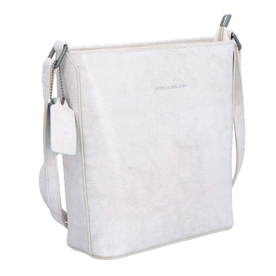 Malá elegantná kožená crossbody kabelka Noelia Bolger materiál kože zapínanie na zips farba biela veľkosť malá NB 0065 OW