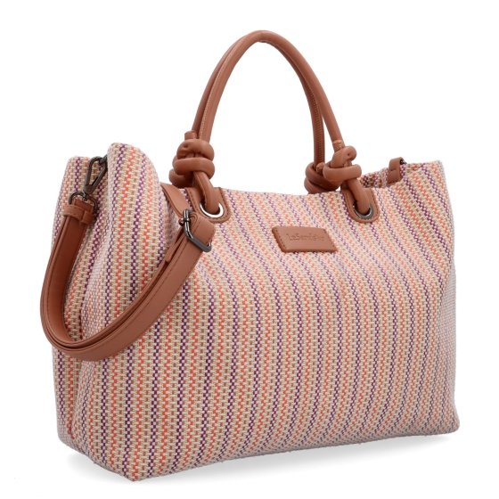 Priestranná shopper kabelka s originálnymi uchami Le Sands materiál syntetická koža zapínanie na zips farba oranžová veľkosť veľká 4613 O