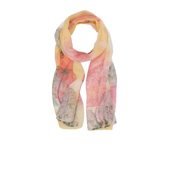 Ľahká šatka s kvetinovým motívom Noelia Bolger materiál polyester farba žltá KL502 - 02
