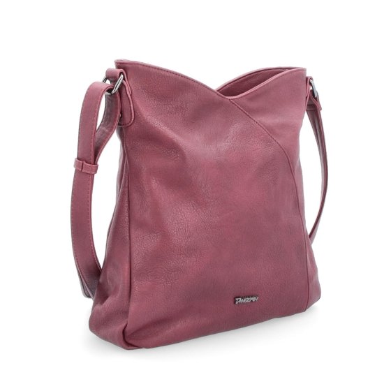 Asymetrická crossbody kabelka s prešívaním Tangerin materiál syntetická koža zapínanie na zips farba vínová veľkosť stredná 8023 BO