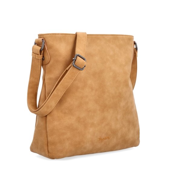 Štýlová crossbody kabelka s čistým dizajnom Tangerin materiál syntetická koža zapínanie na zips farba koňaková veľkosť stredná 1101 CAM