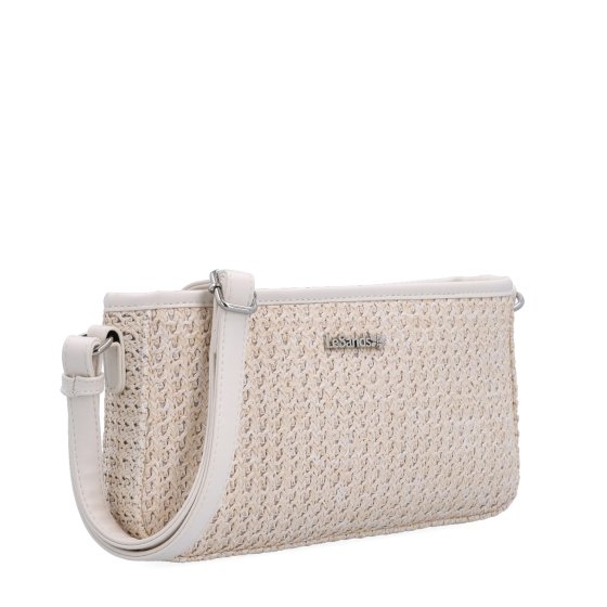Malá crossbody kabelka v slamenom štýle Le Sands materiál syntetická koža zapínanie na zips farba béžová veľkosť malá 4616 K