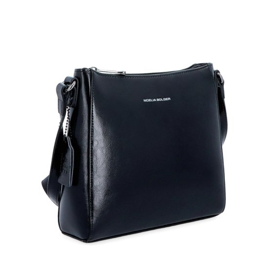 Nadčasová crossbody kabelka z pravej kože Noelia Bolger materiál kože zapínanie na zips farba čierna veľkosť malá NB 0079 C