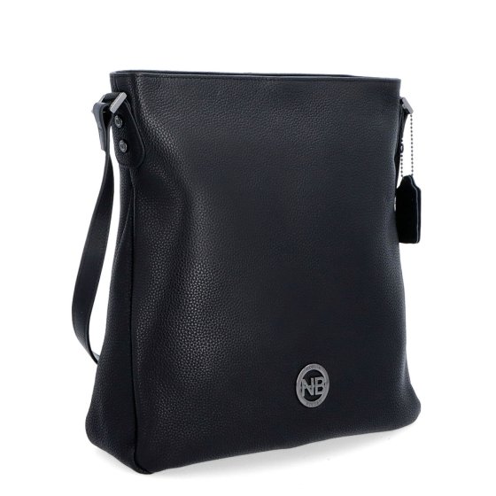 Minimalistická kožená crossbody kabelka na každý deň Noelia Bolger materiál kože zapínanie na zips farba čierna veľkosť stredná NB 3005 C