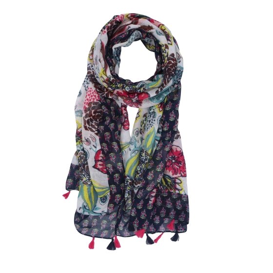 Ľahká šatka s originálnym vzorom Noelia Bolger materiál Viskóza a bavlna farba multicolor KL506 - 25