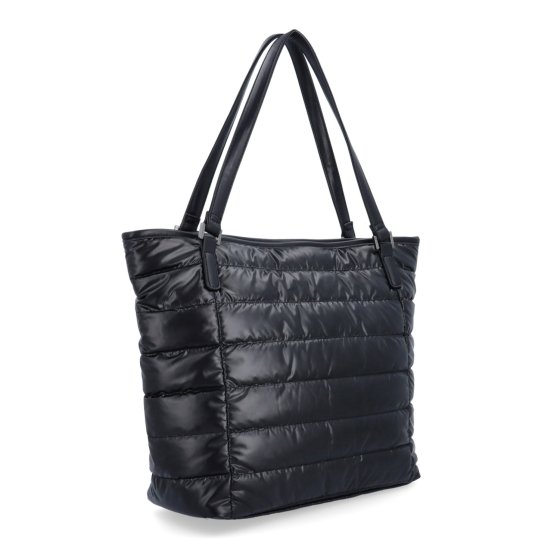 Shopperka cez rameno z nadýchaného materiálu Carmelo materiál nylon zapínanie na zips farba čierna veľkosť veľká 4385 C