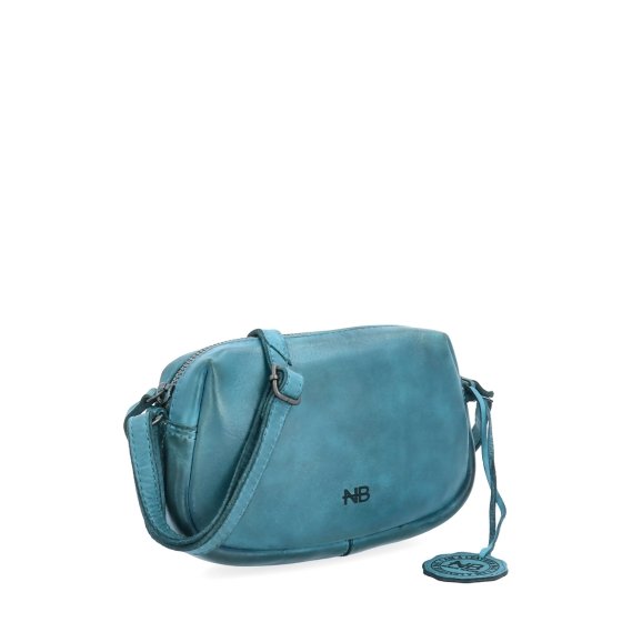 Minimalistická kožená crossbody kabelka Noelia Bolger materiál kože zapínanie na zips farba tyrkysová veľkosť malá NB 2417 TYR