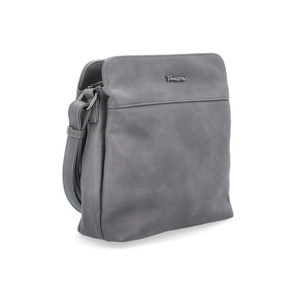 Crossbody kabelka Tangerin materiál syntetická koža zapínanie na zips farba sivá veľkosť malá 8021 TS