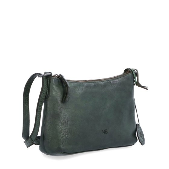 Praktická kožená crossbody na každý deň Noelia Bolger materiál kože zapínanie na zips farba zelená veľkosť malá NB 2406 ZE