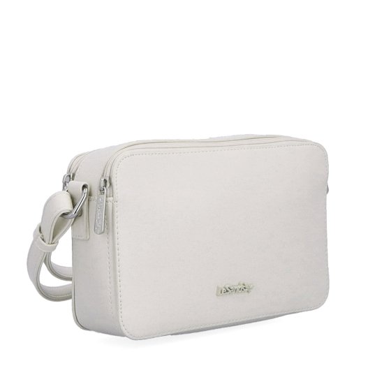 Praktická crossbody kabelka s dvoma vreckami Le Sands materiál syntetická koža zapínanie na zips farba béžová veľkosť malá 7717 BE