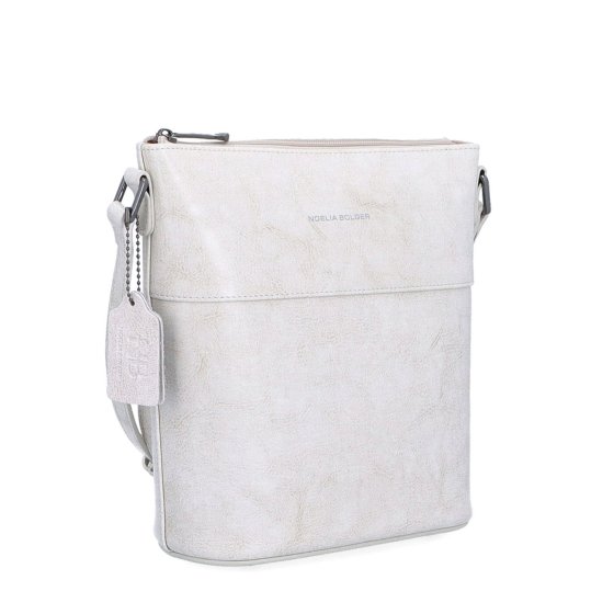 Luxusná kožená crossbody kabelka Noelia Bolger materiál kože zapínanie na zips farba biela veľkosť malá NB 0077 OW