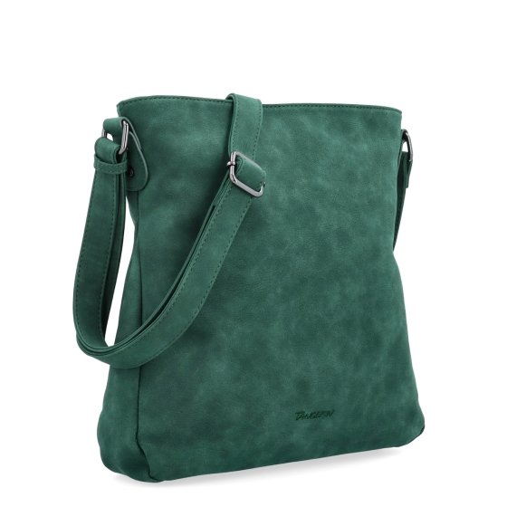 Štýlová crossbody kabelka s čistým dizajnom Tangerin materiál syntetická koža zapínanie na zips farba zelená veľkosť stredná 1101 TZE