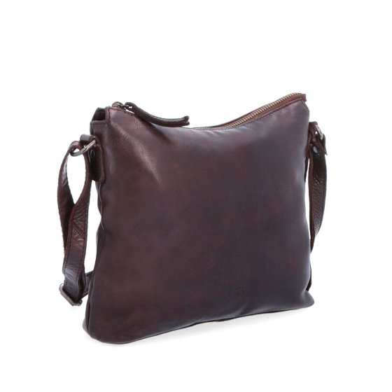 Kožená crossbody kabelka s moderným dizajnom Noelia Bolger materiál kože zapínanie na zips farba hnedá veľkosť malá NB 2400 H