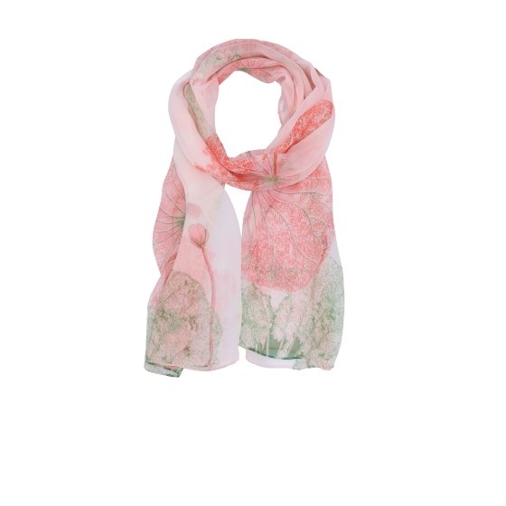 Ľahká šatka s kvetinovým motívom Noelia Bolger materiál polyester farba ružová KL502 - 03