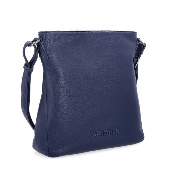 Dizajnová crossbody kabelka Carmelo materiál syntetická koža zapínanie na zips farba modrá veľkosť stredná 4271 TM