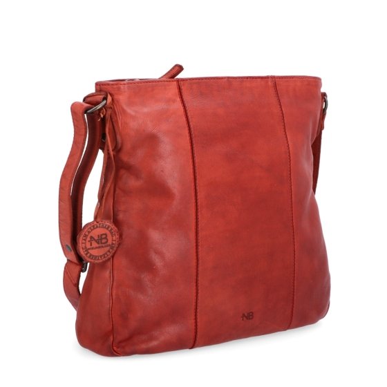 Kožená crossbody kabelka s prešívaním Noelia Bolger materiál kože zapínanie na zips farba červená veľkosť stredná NB 2002 CV