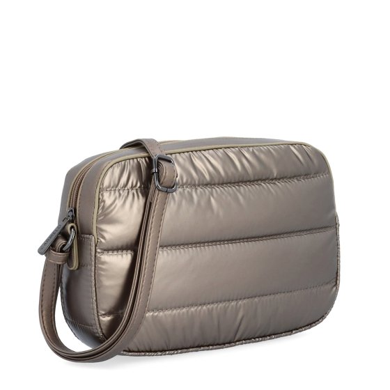 Štýlová dámska kabelka s prešívaním Carmelo materiál nylon zapínanie na zips farba metalíza veľkosť malá 4386 BR