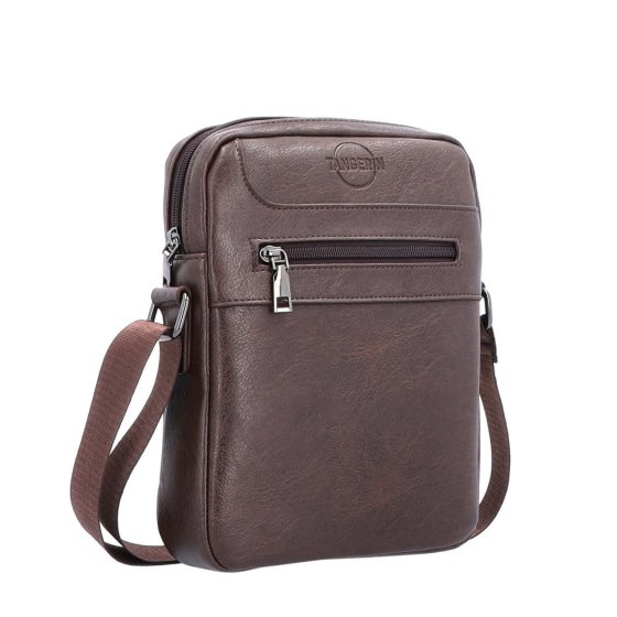 Crossbody taška cez rameno Tangerin materiál syntetická koža zapínanie na zips farba hnedá veľkosť stredná 2324 H